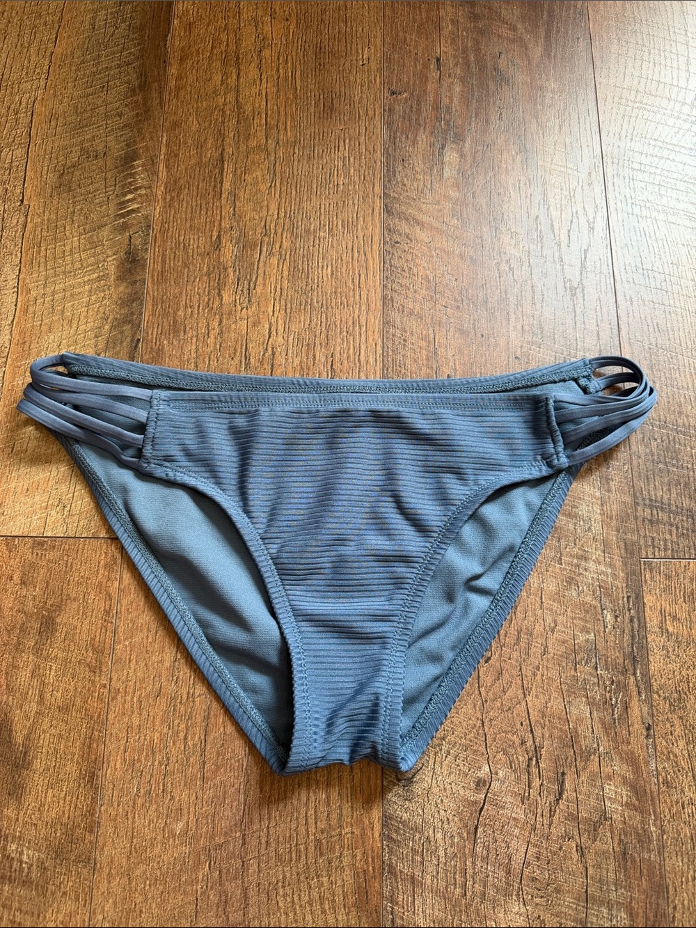 Mossimo Supply Co. Slate Blue Ribbed Bikini Bottom with Double Side Straps